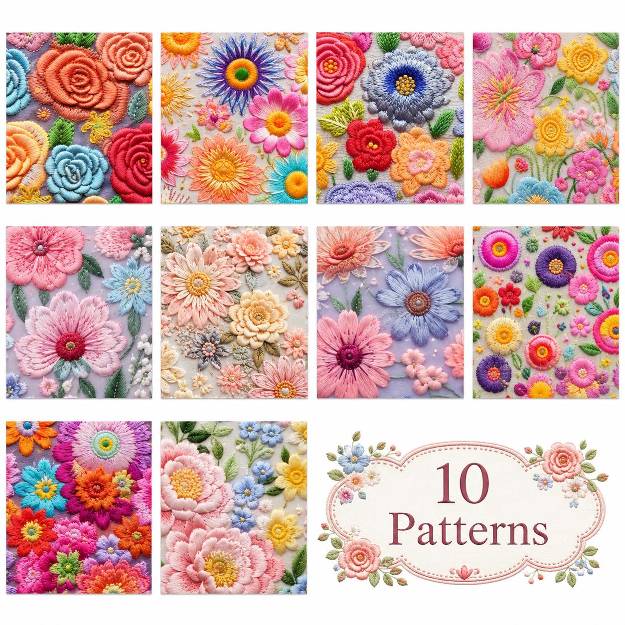 Floral Jelly Roll Quilt Fabric - 10pcs 2.5x19 Inch Polyester Strips For Sewing, Patchwork & Crafting - Precut Fabric Set For DIY Quilting, Table Runners, Storage Pouches, Makeup Bags & Home Decor, Mother'S Day Gift, Birthday Gift For Mom