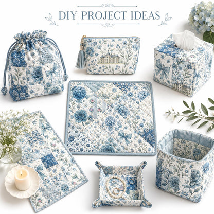 10pcs Charm Pack Set Floral Rose Bow Pattern Vintage Style Handmade DIY with Rich Color and Texture Elements 100% Polyester Patchwork in 10 Design Styles Suitable for Patchwork DIY Craft Projects DIY Wallet Making Gift Giving Bag Making Mother's Day Gift