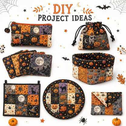 10pcs Charm Pack Set Halloween Pumpkin Holly Snow Pattern Vintage Style Handmade DIY with Rich Color and Texture Elements 100% Polyester Patchwork in 10 Design Styles Suitable for Patchwork DIY Craft Projects DIY Wallet Making Gift Giving Bag Making Mothe