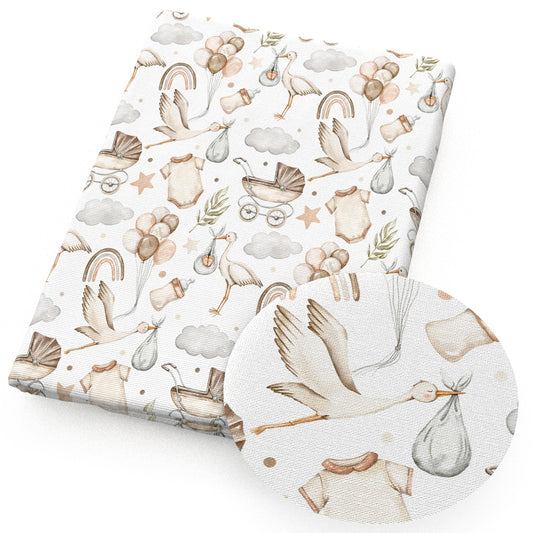 baby bottles balloon cloud bird fabric