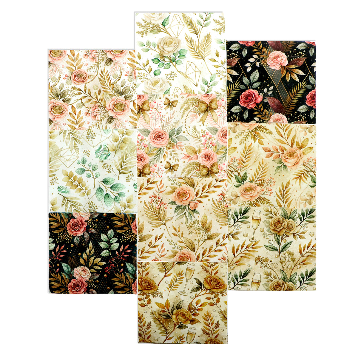 10Pc/Set Flower Series Fat Quarter Fabric, Pre-Cut Square Fabric Assort, Fabric Set, Craft Fabric, Handmade DIY Patchwork Fabric,Home Quilting Sewing Fabric, Packaging Fabric, Scrapbooking Craft Hobbyist