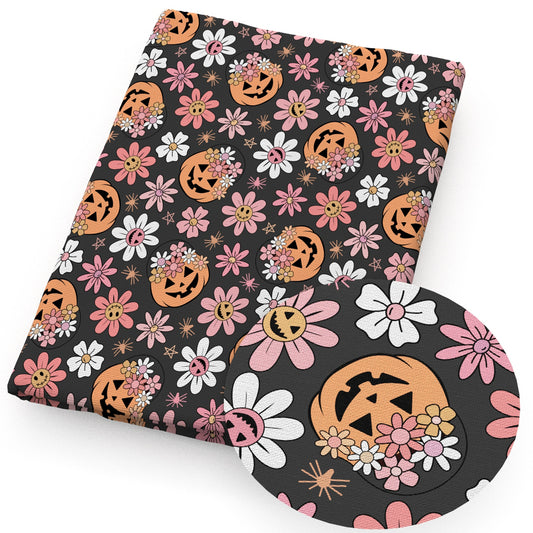 halloween pumpkin flowerfloral fabric
