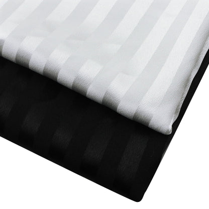 1Pc Double Sided Striped Polyester Fabric - 59x19.68inch Pre-cut 100% Polyester Fabric,Black/White/Coffee Color for Choice,Hand Wash Only,Perfect for Quilting,Ideal for Home Textile Sewing,DIY Wallet ,Pouches,Bag Making,Perfect for Cushions,Pillow