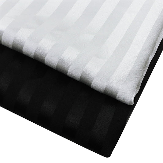 1Pc Double Sided Striped Polyester Fabric - 59x19.68inch Pre-cut 100% Polyester Fabric,Black/White/Coffee Color for Choice,Hand Wash Only,Perfect for Quilting,Ideal for Home Textile Sewing,DIY Wallet ,Pouches,Bag Making,Perfect for Cushions,Pillow