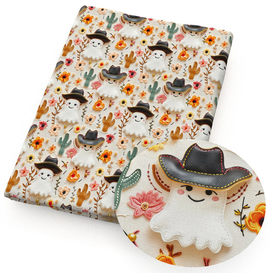 imitation embroidery series halloween skull ghost skeleton bones the cactus flowerfloral fabric