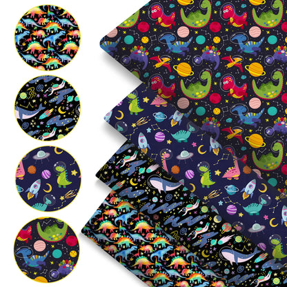 4Pc/set 7.87x7.87inch/19.68x17.7inch dinosaurs series Precut Quilting Fabric Fat Quarter Fabric Bundle