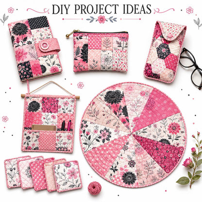 10Pc/Set Flower Dot Series Fat Quarter Fabric, Pre-Cut Square Fabric Assort, Fabric Set, Craft Fabric, Handmade DIY Patchwork Fabric,Home Quilting Sewing Fabric, Packaging Fabric, Scrapbooking Craft Hobbyist