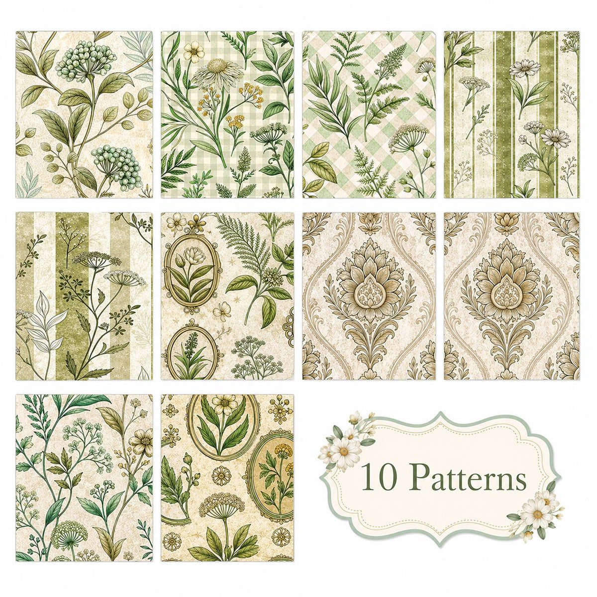 10pcs Vintage Floral Pattern Jelly Roll Fabric Strips 2.5X19.7inch Pre-Cut 100% Polyester For Patchwork Quilts, Table Runners, Placemats, Tote Bags, Storage Pouches, Makeup Bags, Coasters, Quilt Blocks & Binding
