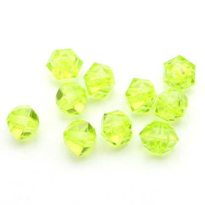 20Pcs Acrylic Transparent Hexagonal Beads Imitation Crystal Beads Loose Beads Diy Handmade Beaded Mobile Phone Chain Bracelet Necklace Making Jewelry Accessories