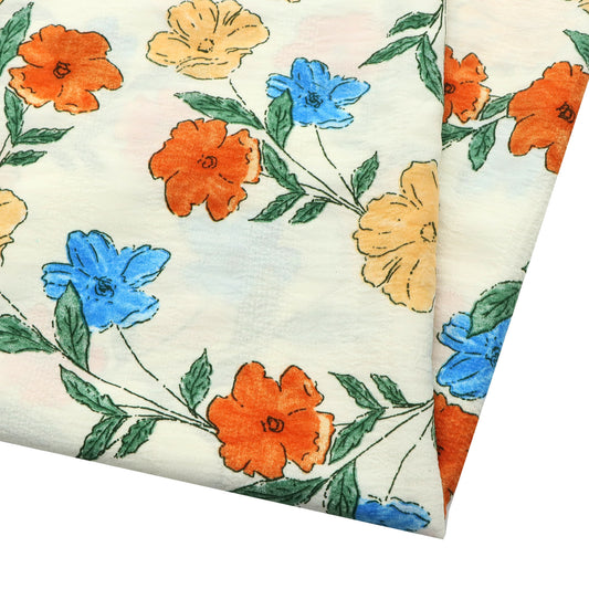 1Pc flower Wrinkles Texture Fabric - 59x19.68inch(150x50cm) 100%polyester Pre-cut Fabric,Perfect for DIY Sewing,Bags,Party Decor, Tablecloths, Gift Wrapping,Cushions & Furniture Covers