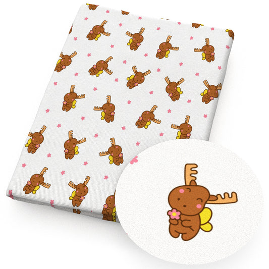 christmas day deerrein deer giraffe flowerfloral fabric