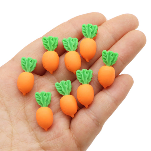 5Pcs Miniature Resin Carrot Shaped Acrylic Charms Beads,3D Flatback Resin Cabochons for DIY Jewelry Making, Earrings, Bracelets, Beads & Bead Assortments - Perfect for Phone Cases, Water Bottles & Hair Accessories,Easter Decorations