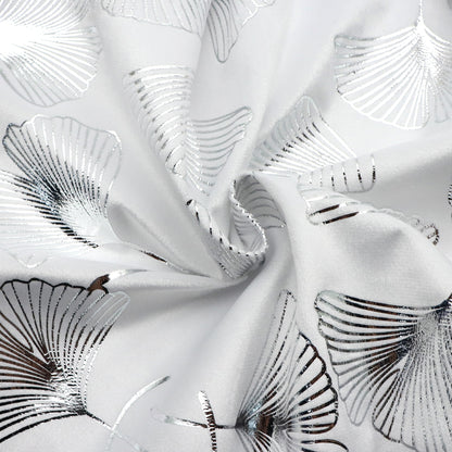 1pc silvery hot stamping ginkgo leaf velvet fabric  - 59x19.68inch(150x50cm) 100%Polyester Material, High Density for DIY Crafts - Hand Wash Only Precut Fabric