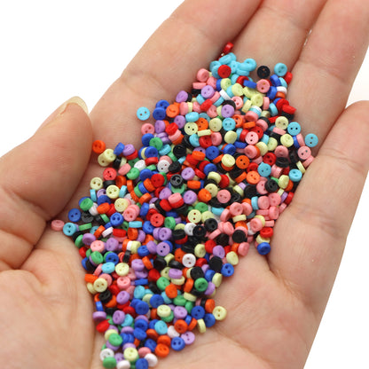 100pcs Mix Color Mini Round Costume Buttons Assortment - Buttons for Dolls, Sewing, Crafting - 3mm Diameter, Multicolor, Perfect for DIY Projects, Fashion Accessories, and More
