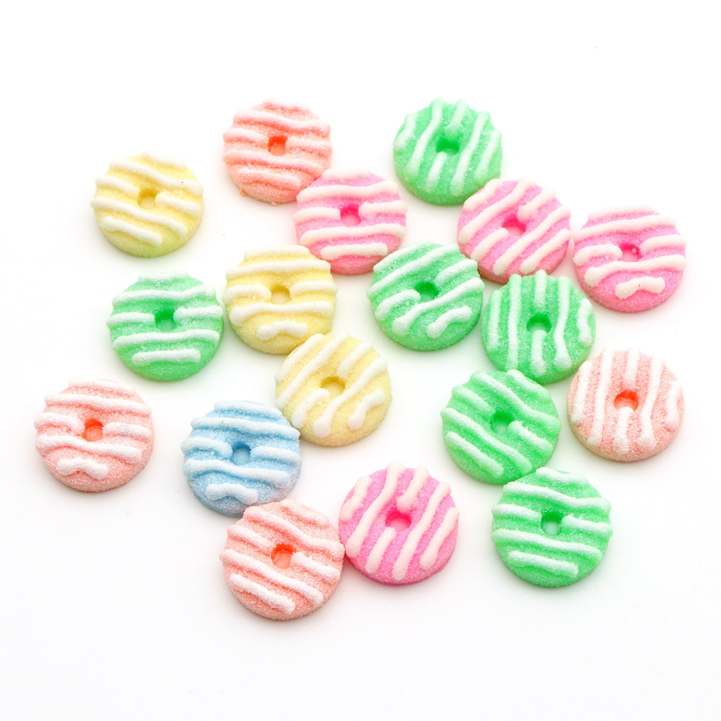 10Pcs/pack Virbant Colors Frosted Donuts Acrylic Charms,3D Flatback Resin Cabochons for DIY Jewelry, Earrings, Bracelets, Keychains, Festive Decor, Homemade Gifts, Phone Cases, Water Bottles, Hair Accessories - Crafting Accessories