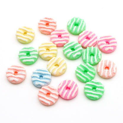 10Pcs/pack Virbant Colors Frosted Donuts Acrylic Charms,3D Flatback Resin Cabochons for DIY Jewelry, Earrings, Bracelets, Keychains, Festive Decor, Homemade Gifts, Phone Cases, Water Bottles, Hair Accessories - Crafting Accessories