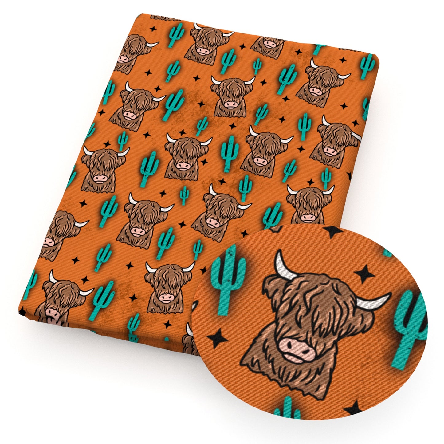 cow the cactus fabric