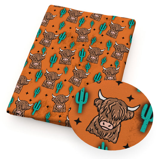 cow the cactus fabric