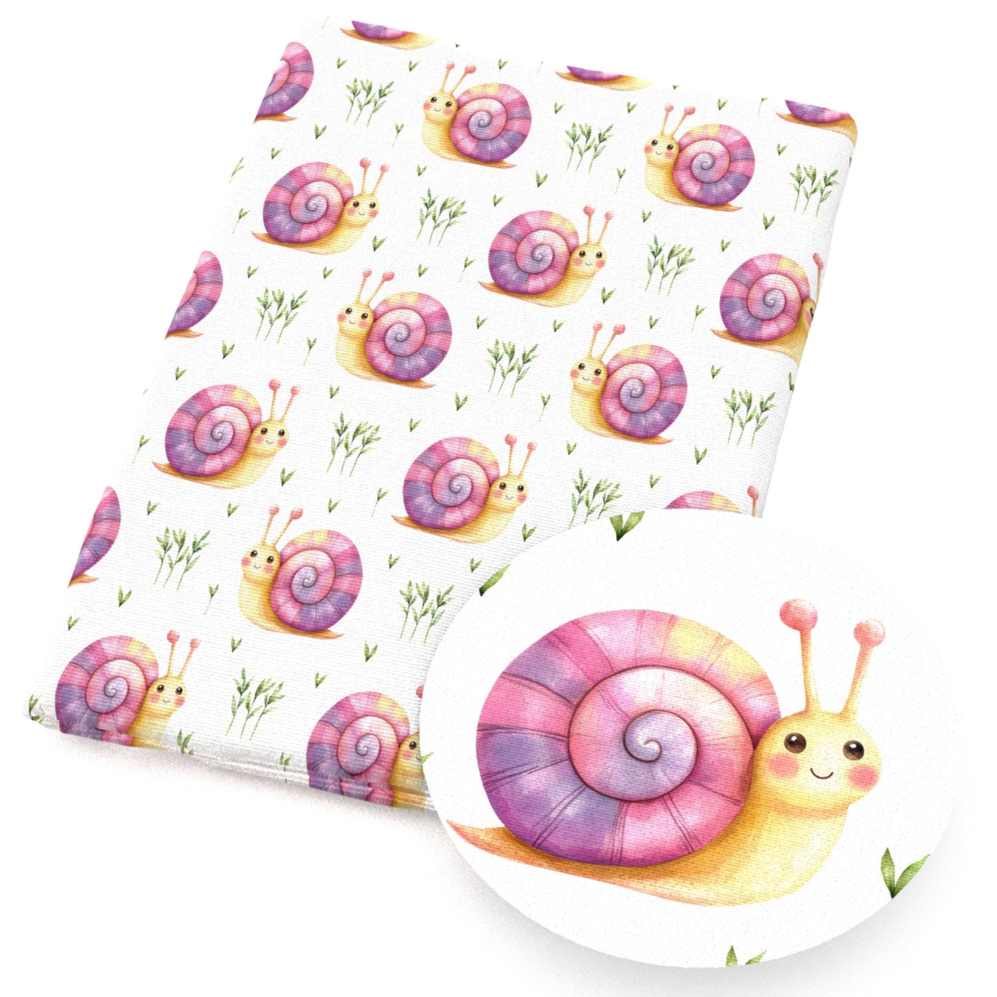snails grass fabric