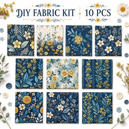 10Pc/Set Flower Series Fat Quarter Fabric, Pre-Cut Square Fabric Assort, Fabric Set, Craft Fabric, Handmade DIY Patchwork Fabric,Home Quilting Sewing Fabric, Packaging Fabric, Scrapbooking Craft Hobbyist