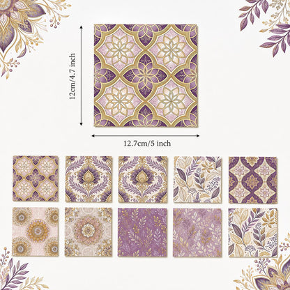 10Pc/Set Flower Purple Series Leaves Fat Quarter Fabric, Pre-Cut Square Fabric Assort, Fabric Set, Craft Fabric, Handmade DIY Patchwork Fabric,Home Quilting Sewing Fabric, Packaging Fabric, Scrapbooking Craft Hobbyist