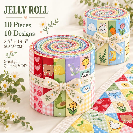 10Pc/Set, Making 10 Images 1pc Each, Each Size: 6.3*50cm Duck Animal Series Sliced Fabric Set Style Combination, Polyester Jelly Roll Fabric Strips, Pre-Cut Quilting Squares, For Quilting DIY, Handicrafts And Sewing, Blankets, Rugs, Interior Decoration, H