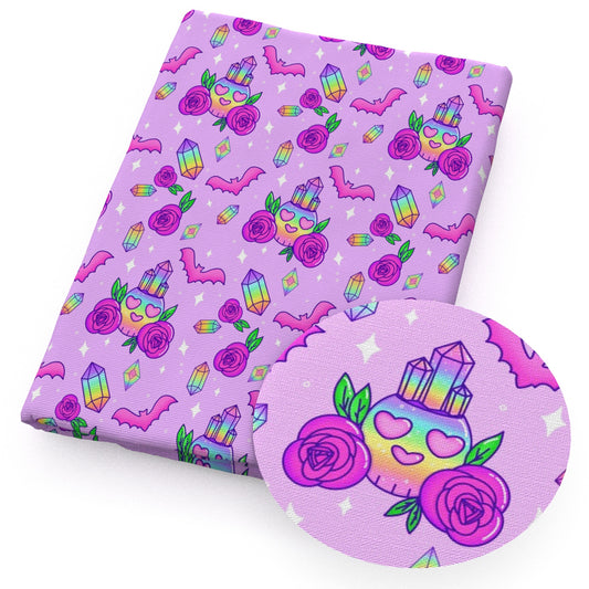 halloween skull ghost skeleton bones flowerfloral fabric