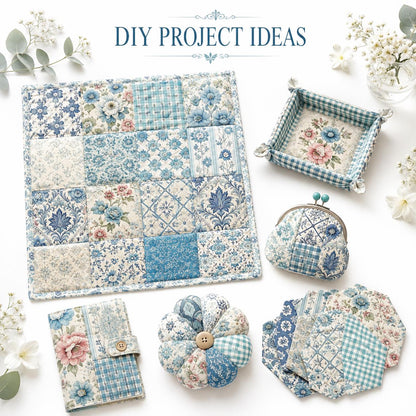 10pcs Charm Pack Set Floral Pattern Vintage Style Handmade DIY with Rich Color and Texture Elements 100% Polyester Patchwork in 10 Design Styles Suitable for Patchwork DIY Craft Projects DIY Wallet Making Gift Giving Bag Making Mother's Day Gift