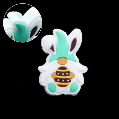 1PC Chicken Gnome Rabbit Bunny Easter Silicone Beads for Jewelry Making, DIY Beading, Key Bag Chain, Bracelet, Necklace, Beaded Pen Decors, and Home Decoration Accessories