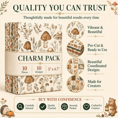 10pcs Charm Pack Set Bear Horse Vintage Style Pattern Handmade DIY with Rich Color and Texture Elements 100% Polyester Patchwork in 10 Design Styles Suitable for Patchwork DIY Craft Projects DIY Wallet Making Gift Giving Bag Making Mother's Day Gift
