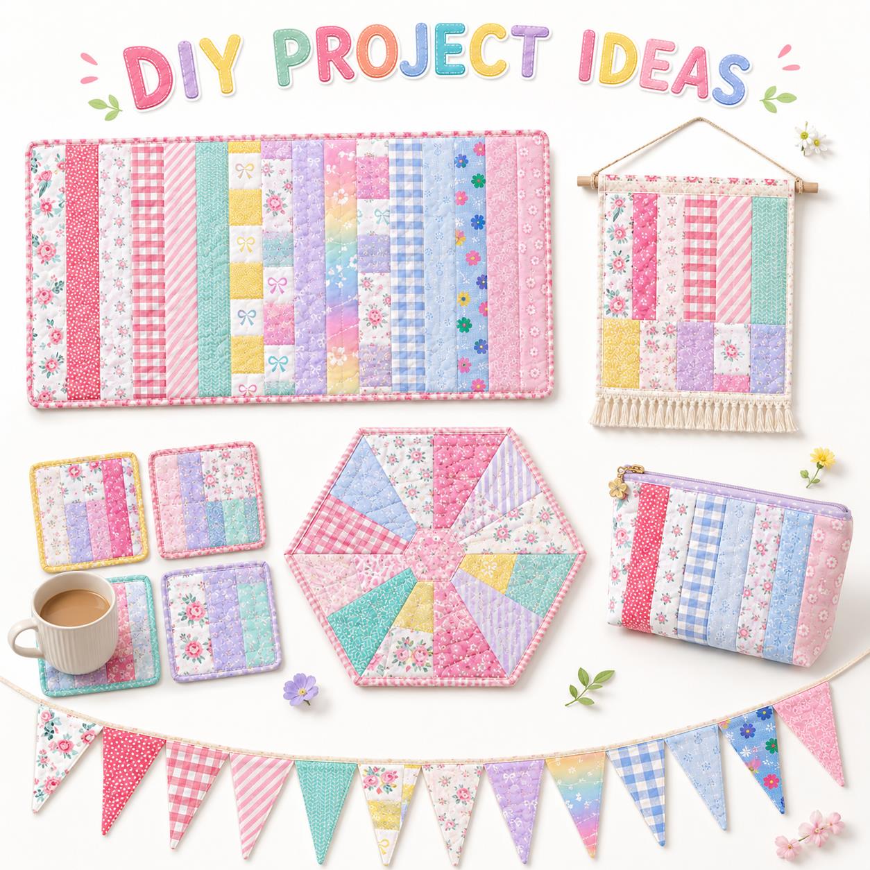 20pcs Vintage Floral Plaid Jelly Roll Sliced Fabric Strips 2.5X19.7inch Pre-cut Fresh and Delicate Printed Multi-Color 100% Polyester for DIY Handmade Patchwork, Table Runners, Placemats, Tote Bags, Storage Pouches, Makeup Bags, Coasters, Quilt Blocks