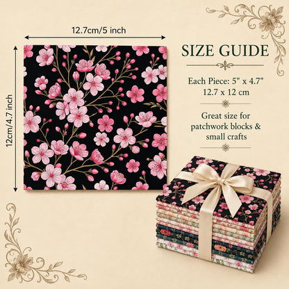 10Pc/Set Flower Series Fat Quarter Fabric, Pre-Cut Square Fabric Assort, Fabric Set, Craft Fabric, Handmade DIY Patchwork Fabric,Home Quilting Sewing Fabric, Packaging Fabric, Scrapbooking Craft Hobbyist