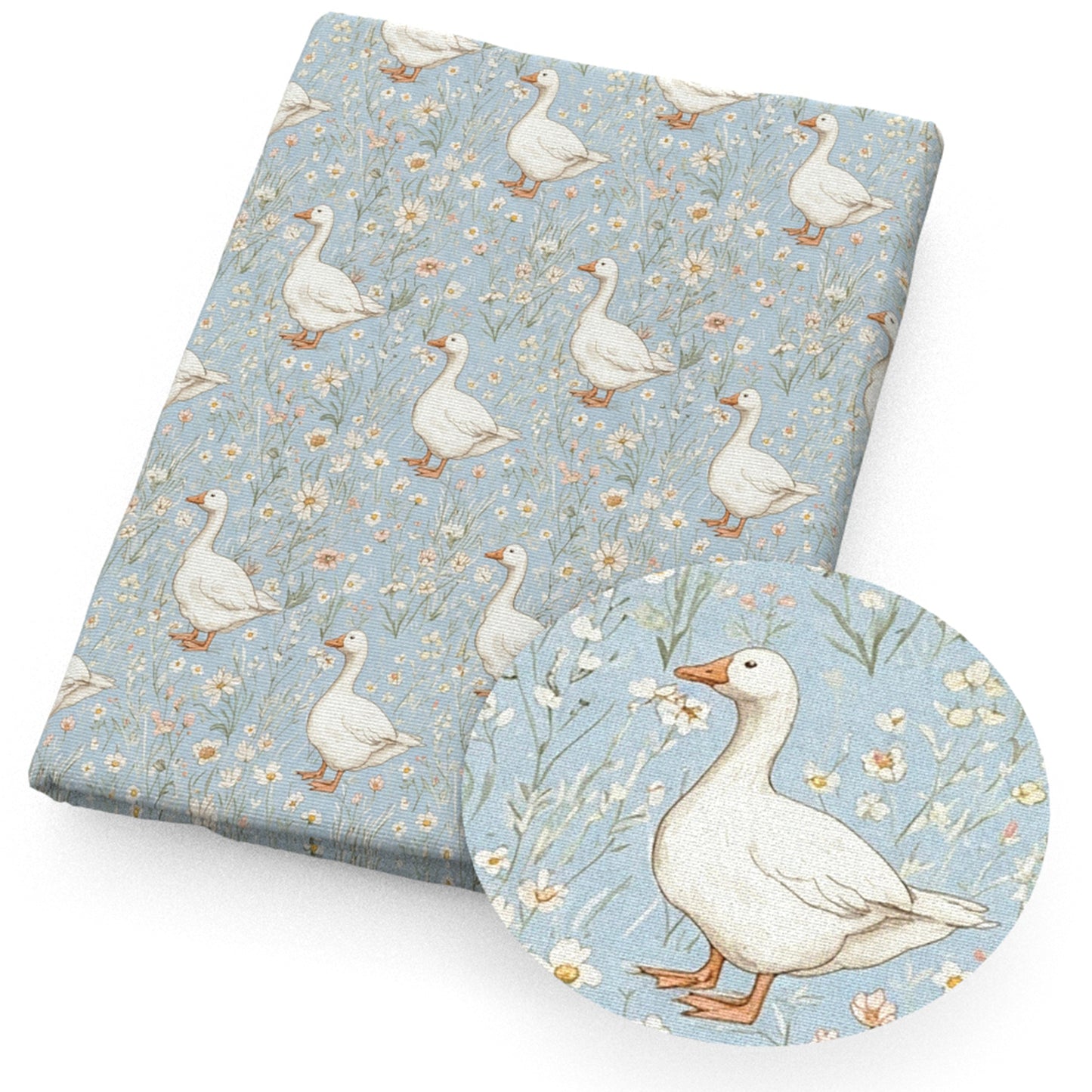 duck flowerfloral blue green series fabric