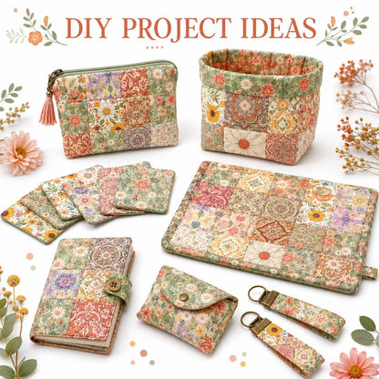 10pcs Charm Pack Set Floral Pattern Vintage Style Handmade DIY with Rich Color and Texture Elements 100% Polyester Patchwork in 10 Design Styles Suitable for Patchwork DIY Craft Projects DIY Wallet Making Gift Giving Bag Making Mother's Day Gift
