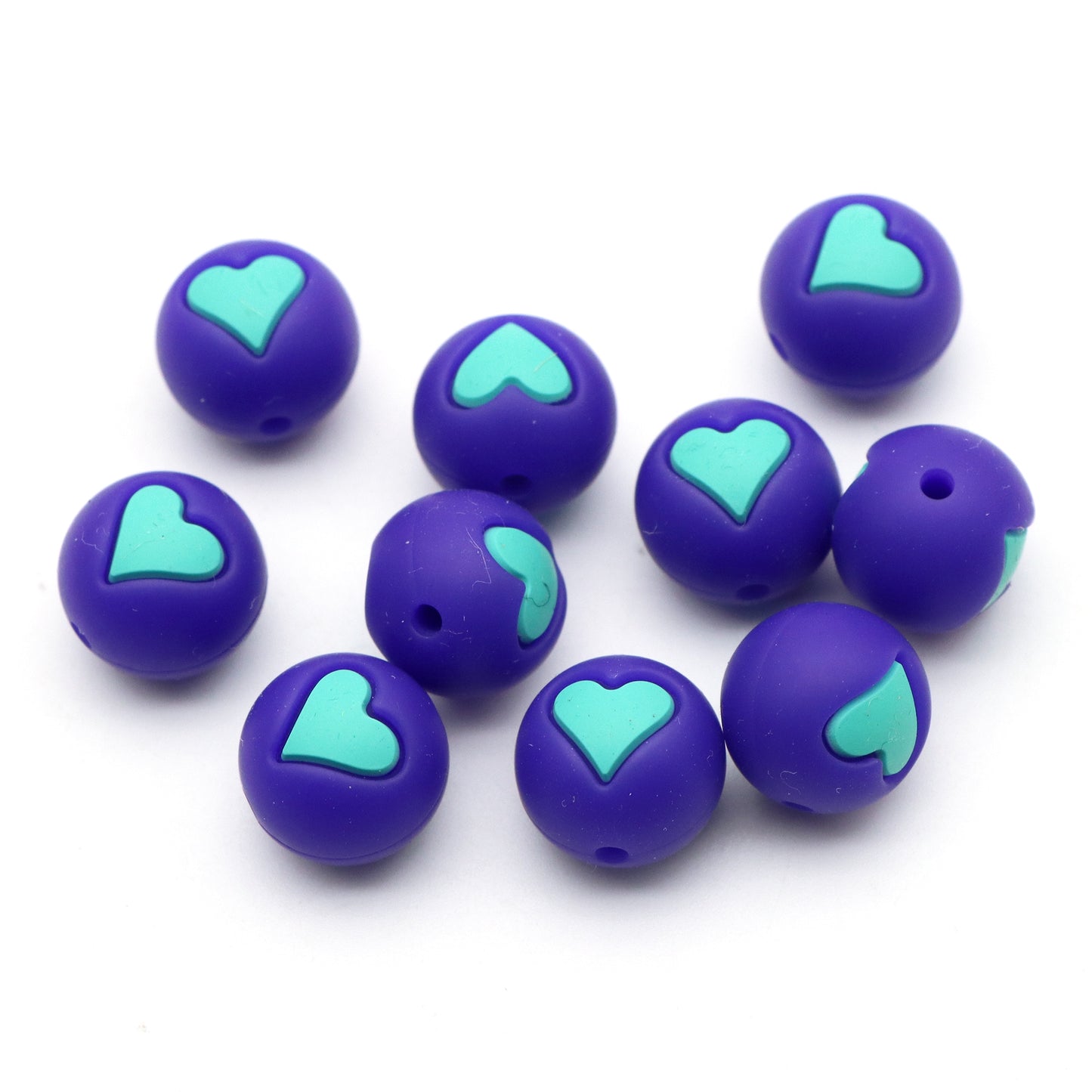 5Pcs 15mm Festive Silicone Beads Love Heart Pattern Round Shaped Focal Beads Loose Spacer Beads for DIY Jewelry Making Accessories DIY Bracelet Necklace Chain Earrings Charm Bangle Decors Craft Pen Supplies