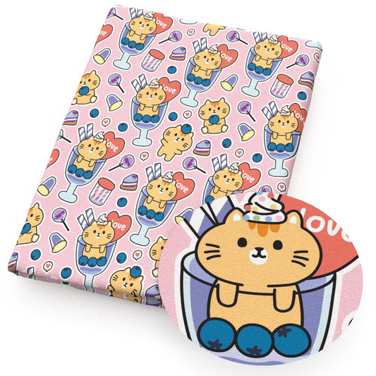 cat cake cupcake ice creampopsicle blueberry fabric
