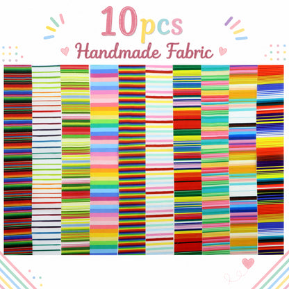 10pcs Vintage Striped Jelly Roll Fabric Strips 2.5X19.7inch Pre-Cut 100% Polyester For Patchwork Quilts, Table Runners, Placemats, Tote Bags, Storage Pouches, Makeup Bags, Coasters, Quilt Blocks & Binding