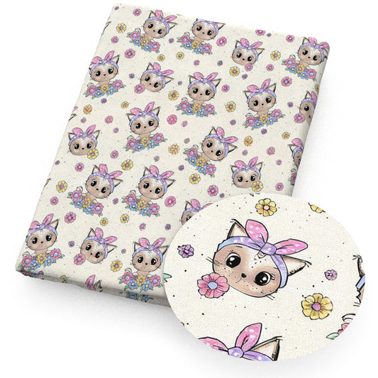 cat flowerfloral bowknotbows fabric