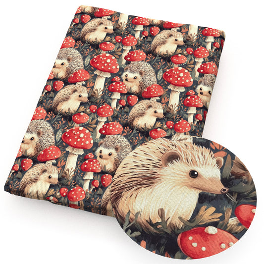 hedgehog mushroom fabric