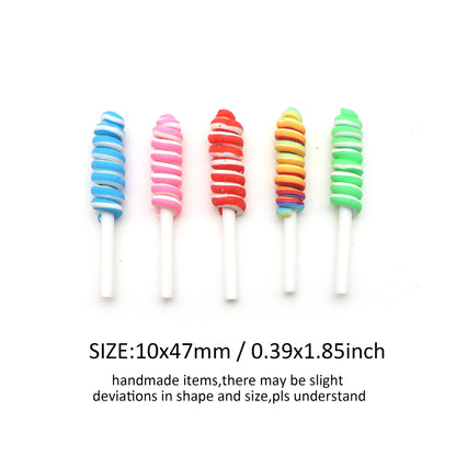 10Pcs Colorful Lollipop Resin Pendant Charms,Cute Simulation Lollipop Jelly Candy DIY Accessories for DIY Jewelry Making,Phone Case & Stationery Box Embellishment,Ideal for Creative Crafts & Unique Gifts