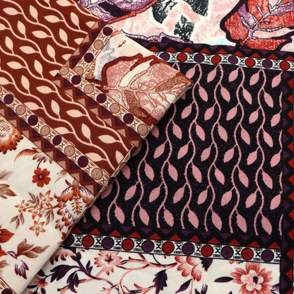 1Pc Geometric Patterns flower leaf Ethnic Style 100%polyester Fabric - 59x19.68inch(150x50cm) Pre-cut Fabric,Perfect for DIY Sewing,Bags,Party Decor, Tablecloths, Gift Wrapping,Cushions & Furniture Covers