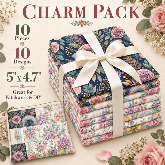 10Pc/Set Flower Plaid Series Fat Quarter Fabric, Pre-Cut Square Fabric Assort, Fabric Set, Craft Fabric, Handmade DIY Patchwork Fabric,Home Quilting Sewing Fabric, Packaging Fabric, Scrapbooking Craft Hobbyist