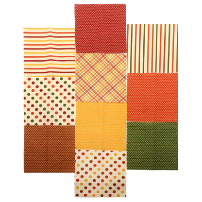 10Pc/Set Autumn Series Plaid Stripe Dot Fat Quarter Fabric, Pre-Cut Square Fabric Assort, Fabric Set, Craft Fabric, Handmade DIY Patchwork Fabric,Home Quilting Sewing Fabric, Packaging Fabric, Scrapbooking Craft Hobbyist