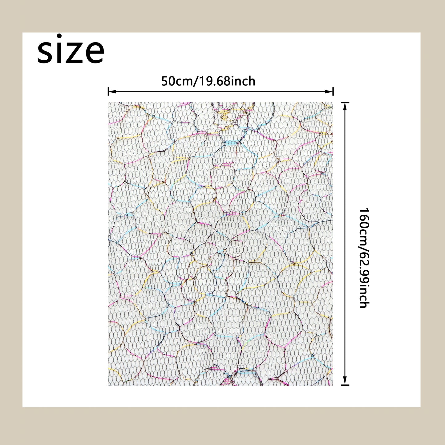 1pcs 19.68*62.99in colored flower patten Mesh Gauze Fabric - 100% Polyester Mesh  Ideal for DIY Bows, Backdrops,  Bags, Sofa Covers, Curtains, and Crafts, Hand Wash Only, Sewing Supplies for Crafting