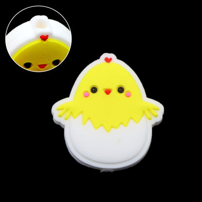 1PC Chicken Gnome Rabbit Bunny Easter Silicone Beads for Jewelry Making, DIY Beading, Key Bag Chain, Bracelet, Necklace, Beaded Pen Decors, and Home Decoration Accessories