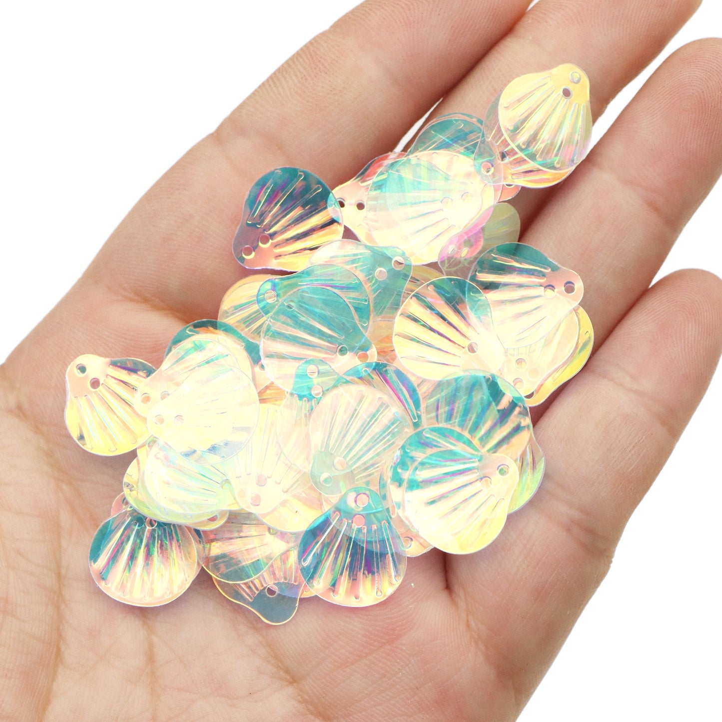 20g/pack Golden Light Transparent Fish Scale Shell Sequins,Vibrant Laser Double Hole Eye Makeup Flakes,Charms for Jewelry Making, Earring, Stage, Party, Makeup, Home Decors, DIY, Dress, Scrapbook, Shoes, Photoframe Accessories and Handmade Supplies