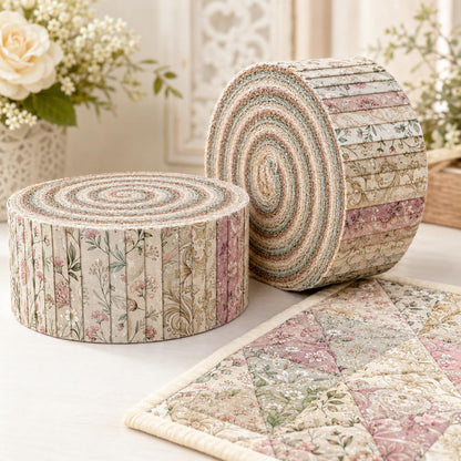 10pcs Vintage Floral Pattern Jelly Roll Fabric Strips 2.5X19.7inch Pre-Cut 100% Polyester For Patchwork Quilts, Table Runners, Placemats, Tote Bags, Storage Pouches, Makeup Bags, Coasters, Quilt Blocks & Binding