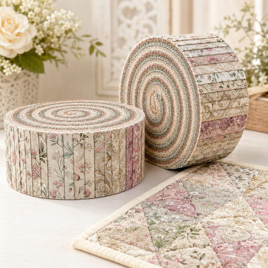 10pcs Vintage Floral Pattern Jelly Roll Fabric Strips 2.5X19.7inch Pre-Cut 100% Polyester For Patchwork Quilts, Table Runners, Placemats, Tote Bags, Storage Pouches, Makeup Bags, Coasters, Quilt Blocks & Binding