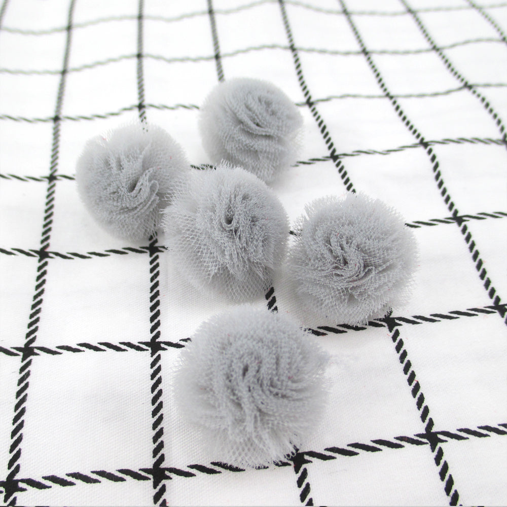 10pcs 25mm Vibrant Polyester Mesh Balls - Decorative Accessories for Clothing, Hair Accessories Making Materials - Colorful DIY Craft Supplies for Jewelry Designers