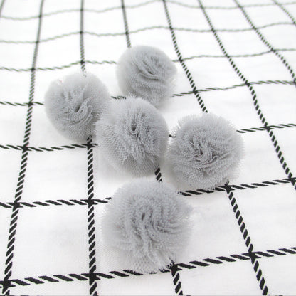 10pcs 25mm Vibrant Polyester Mesh Balls - Decorative Accessories for Clothing, Hair Accessories Making Materials - Colorful DIY Craft Supplies for Jewelry Designers